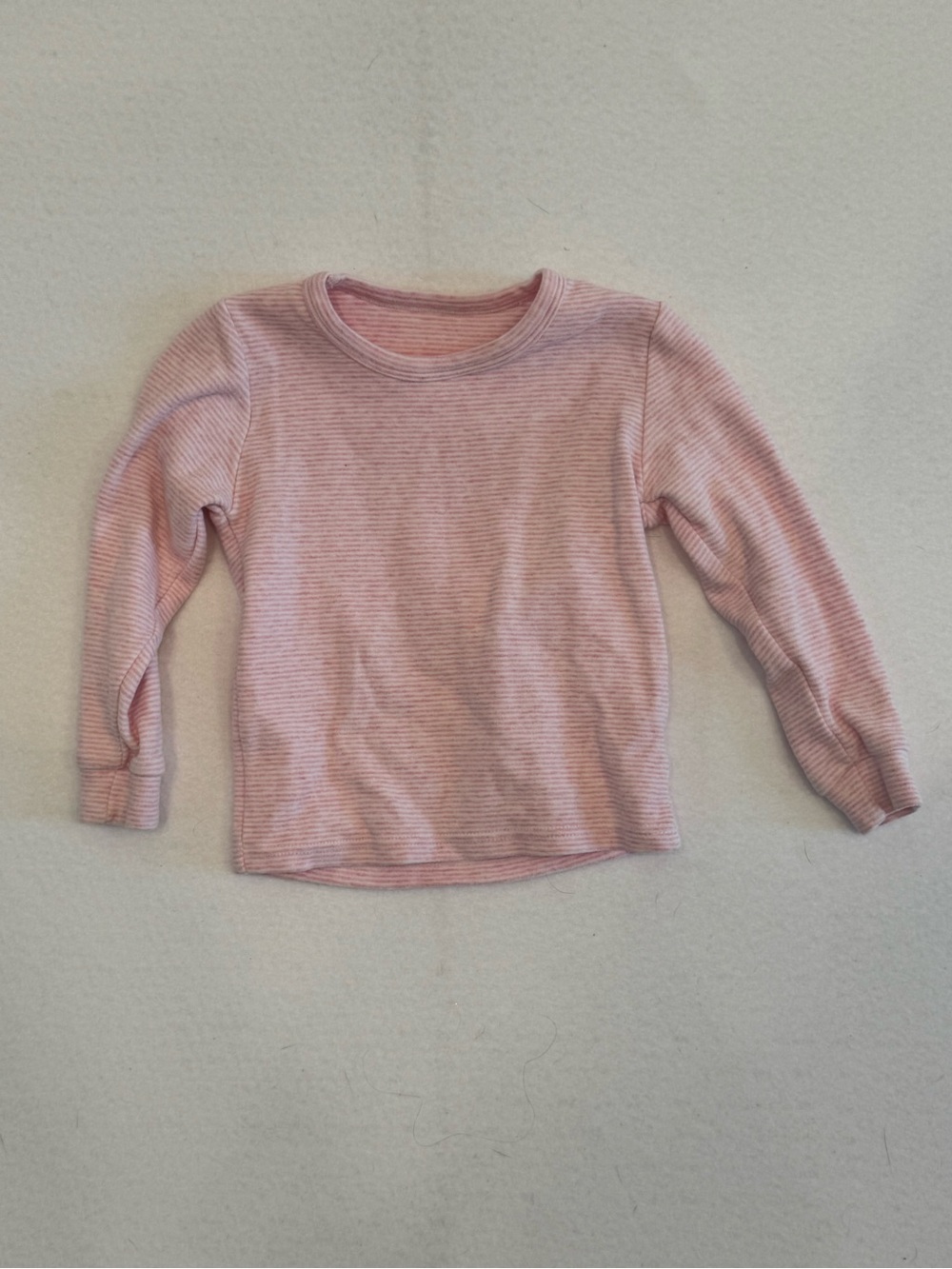 Kids' Soft Ribbed Long-Sleeve Top in Light Pink
